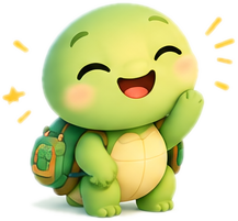 Timo the turtle waving